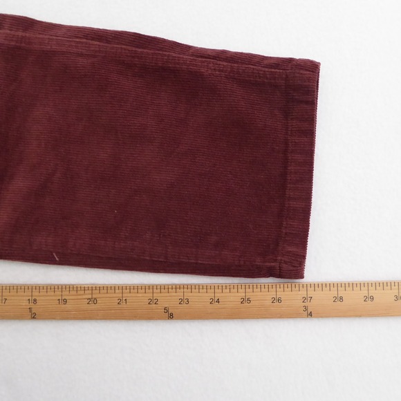 VIGOSS Frankie Straight Corduroy Carpenter Pants Burgundy Red Women's Size 32 - Picture 6 of 11